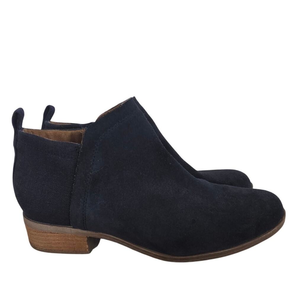 TOMS Deia Ankle Booties, Dark Blue, Size 7